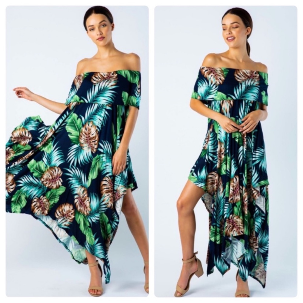 Robyn Tropical Print Dress